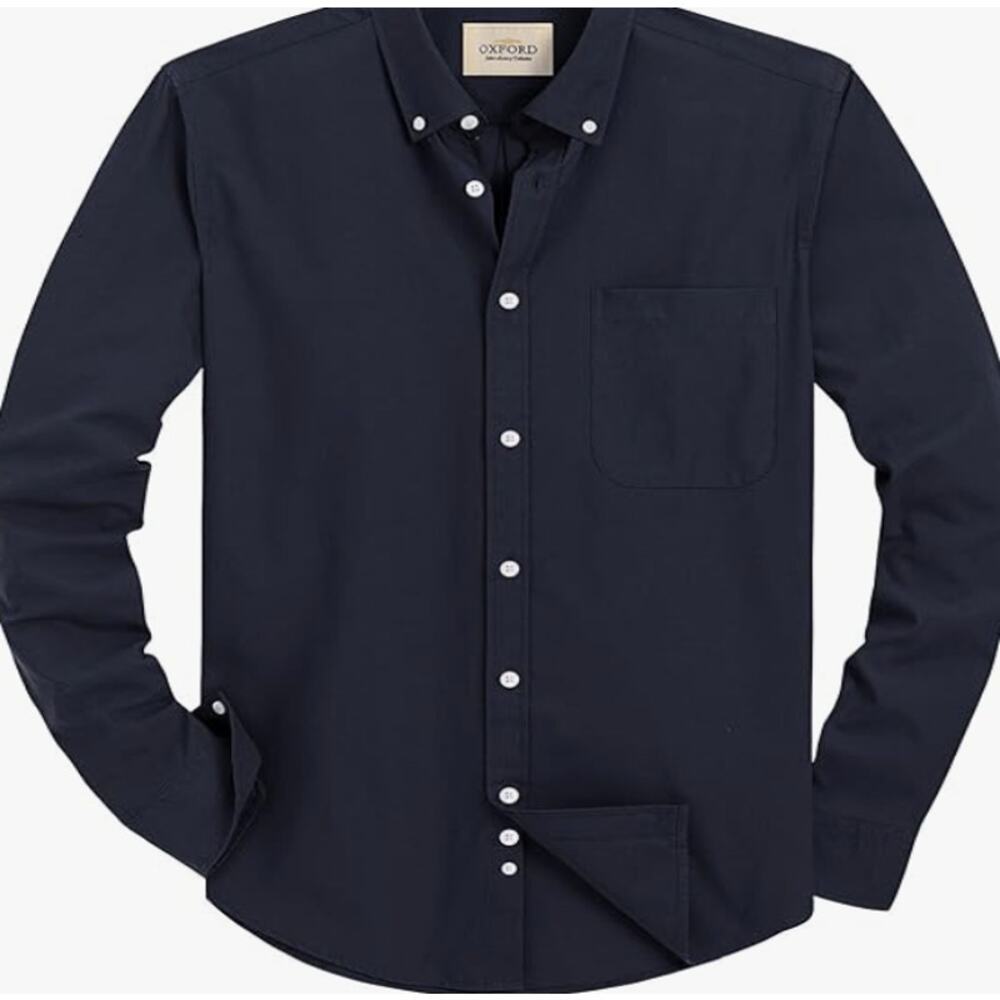 Alimens & Gentle Men's XL Solid Oxford Long Sleeve Button Down Dress Shirt J5-32